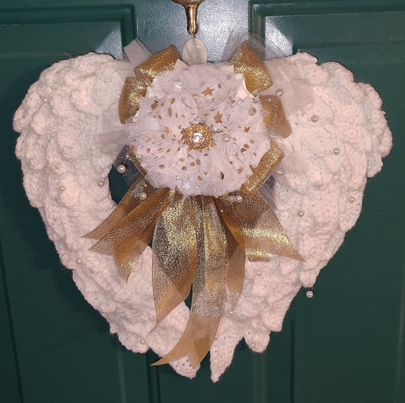 Handmade Angel Wings Wall Door Wreath - Picture 2 of 6